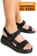 SANDALE NEGRE PIELE NATURALA TSP8051