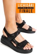 SANDALE NEGRE PIELE NATURALA TSP8051