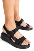 SANDALE NEGRE PIELE NATURALA TSP8051