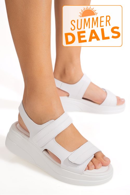 Sandale albe piele naturala tsp8051
