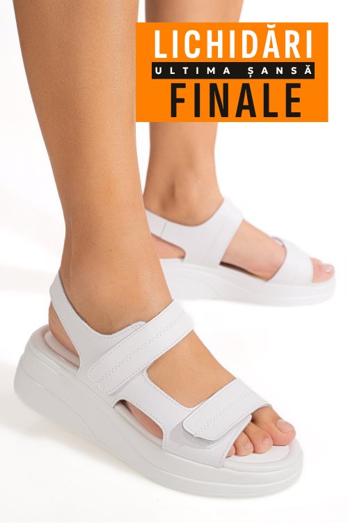 Sandale albe piele naturala tsp8051