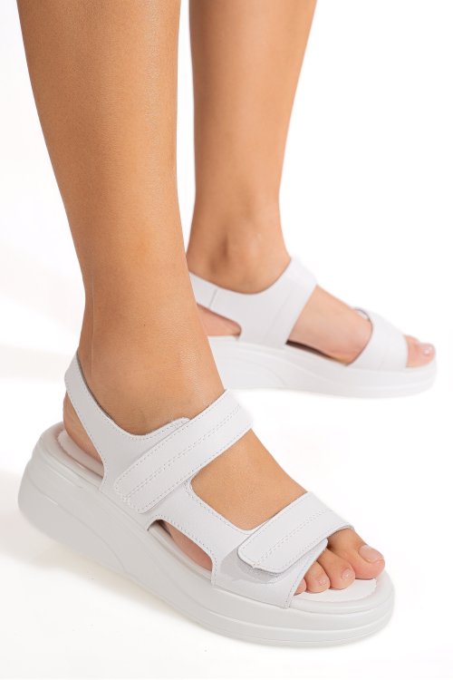 Sandale albe piele naturala tsp8051