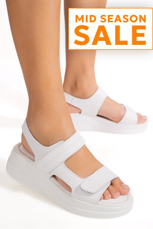 Sandale albe piele naturala tsp8051