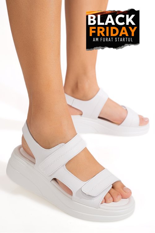 Sandale albe piele naturala tsp8051