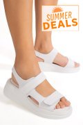 SANDALE ALBE PIELE NATURALA TSP8051