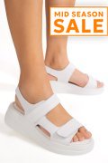 SANDALE ALBE PIELE NATURALA TSP8051