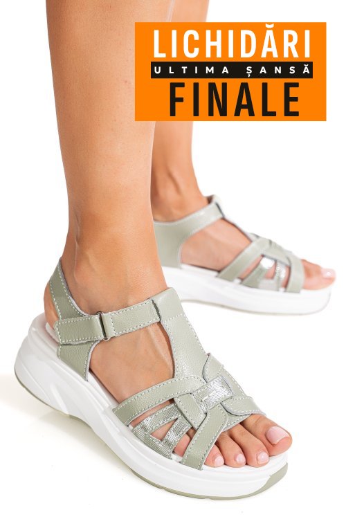 Sandale olive piele naturala jpcy57811