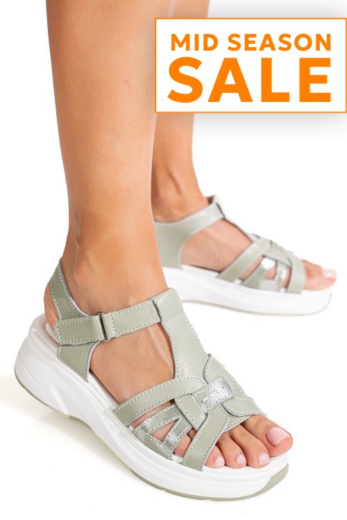 Sandale olive piele naturala jpcy57811