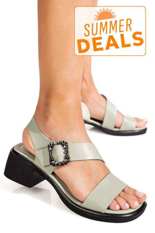 Sandale olive piele naturala jpcy5769
