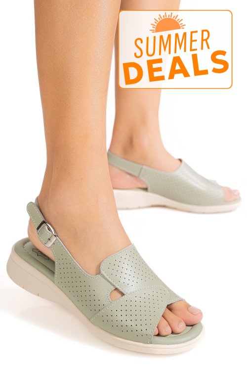 Sandale olive piele naturala tpc8052