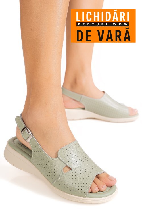 Sandale olive piele naturala tpc8052