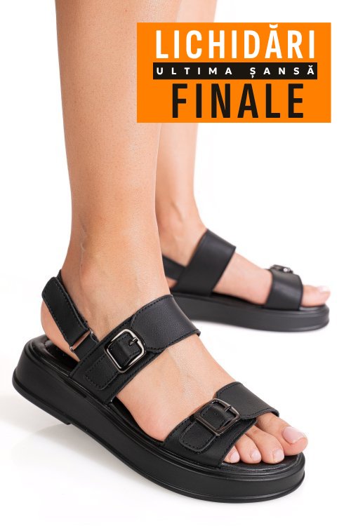 Sandale negre piele naturala tpc80602