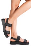SANDALE NEGRE PIELE NATURALA TPC80602