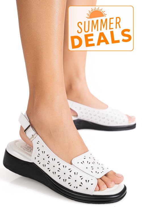 Sandale albe piele naturala tpc8027