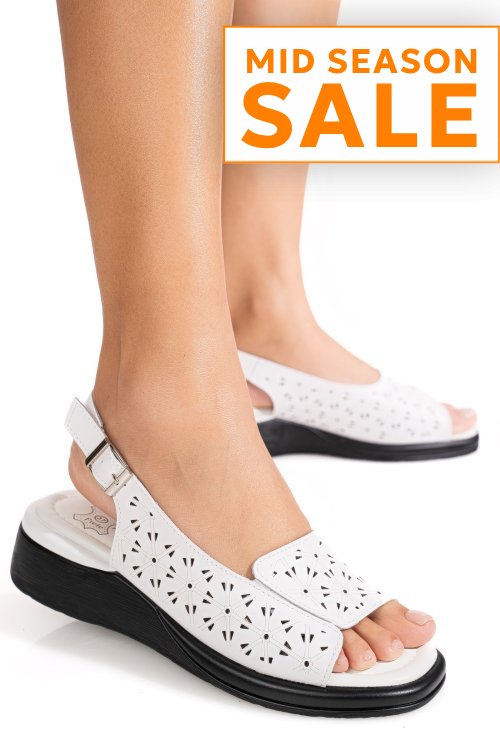 Sandale albe piele naturala tpc8027