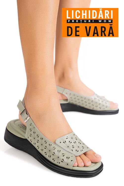 Sandale olive piele naturala tpc8027