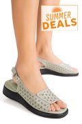 SANDALE OLIVE PIELE NATURALA TPC8027