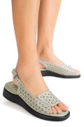 SANDALE OLIVE PIELE NATURALA TPC8027