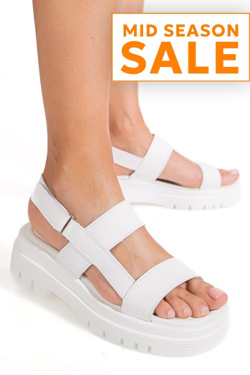 Sandale albe piele naturala tpc8043