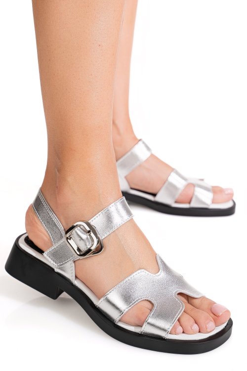Sandale argintii piele naturala jpcy6531