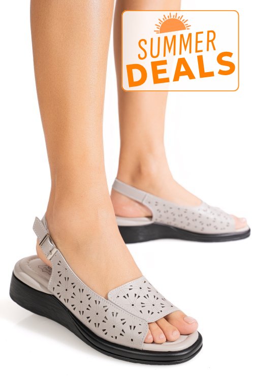 Sandale gri piele naturala tpc8027