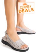 SANDALE GRI PIELE NATURALA TPC8027
