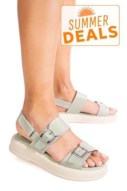 Sandale olive piele naturala tpc80602