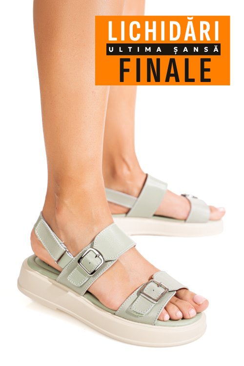 Sandale olive piele naturala tpc80602