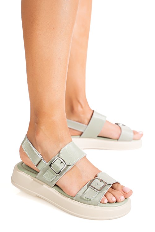 Sandale olive piele naturala tpc80602