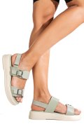 SANDALE OLIVE PIELE NATURALA TPC80602