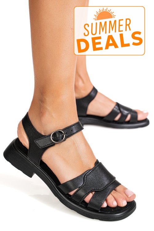 Sandale negre piele naturala fpc002544