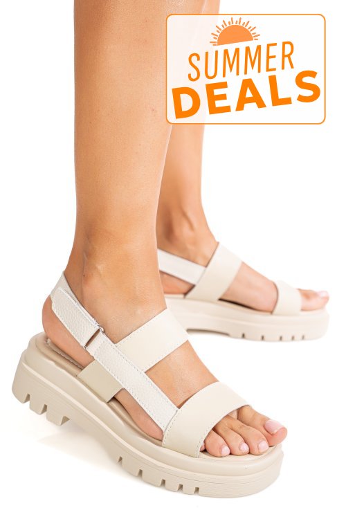 Sandale bej piele naturala tpc8043