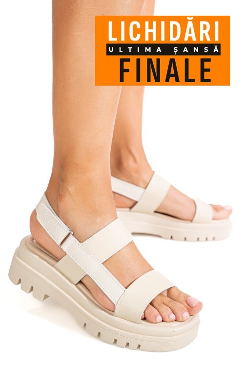 Sandale bej piele naturala tpc8043