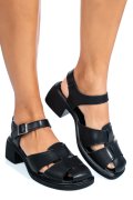 SANDALE NEGRE PIELE NATURALA JSPY5760