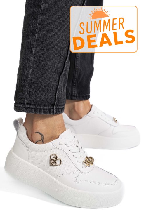 Pantofi sport white piele naturala fsp002-452