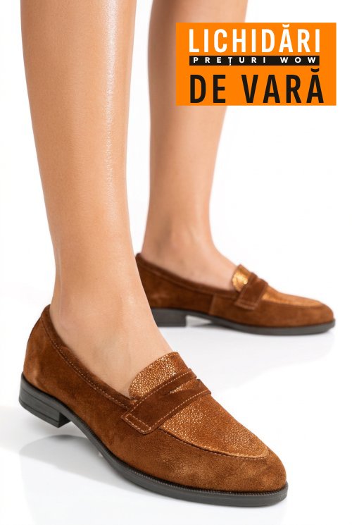 Mocasini maro piele naturala intoarsa 5590505