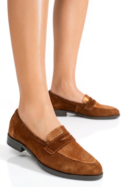 Mocasini maro piele naturala intoarsa 5590505