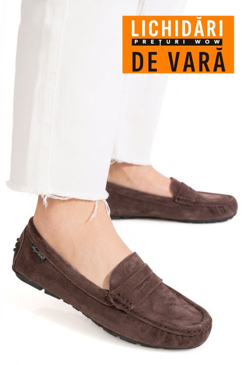 Mocasini maro piele naturala intoarsa fspl-xzl10