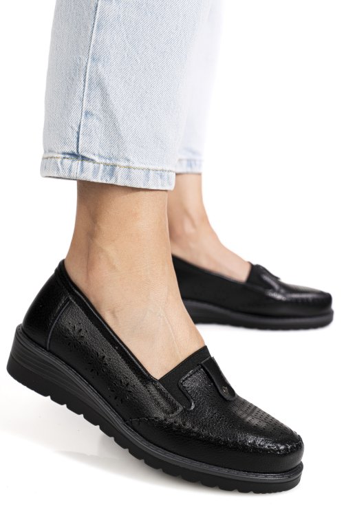 Pantofi negri piele naturala zspb8-3