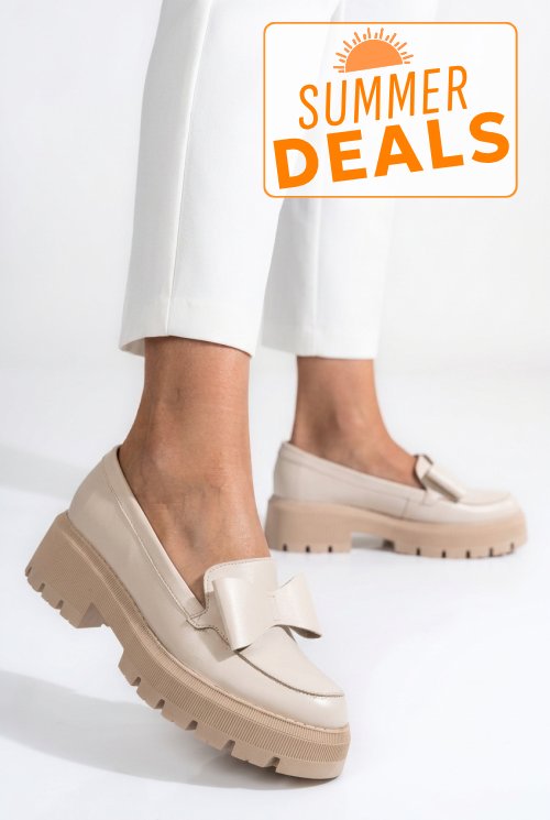 Mocasini bej piele naturala 2s77115