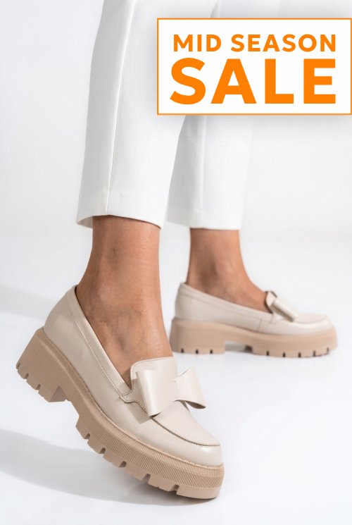 Mocasini bej piele naturala 2s77115