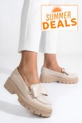 MOCASINI BEJ PIELE NATURALA 2S77115