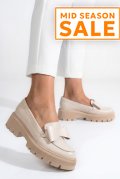 MOCASINI BEJ PIELE NATURALA 2S77115