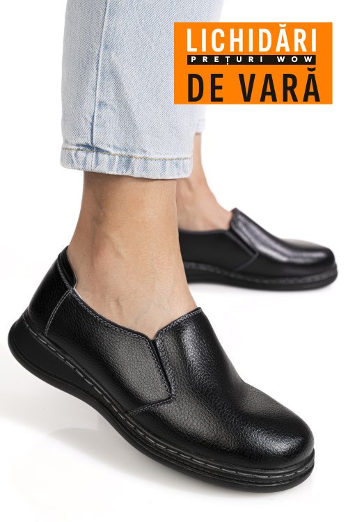 Mocasini negri piele naturala zspb63