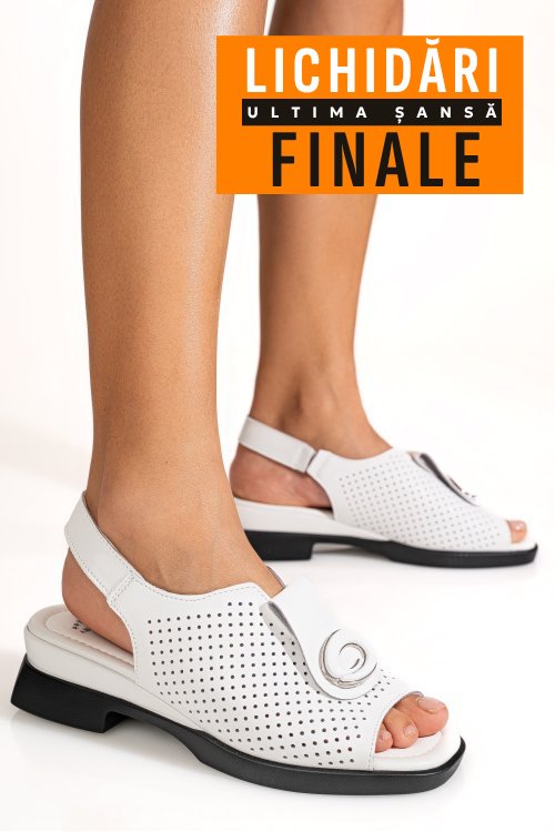 Sandale albe piele naturala 8pc8631-2