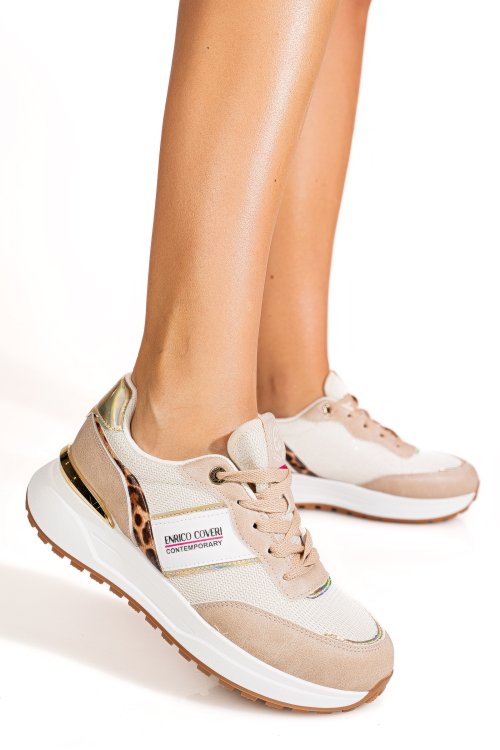 Enrico coveri, pantofi sport beige ejw616d30