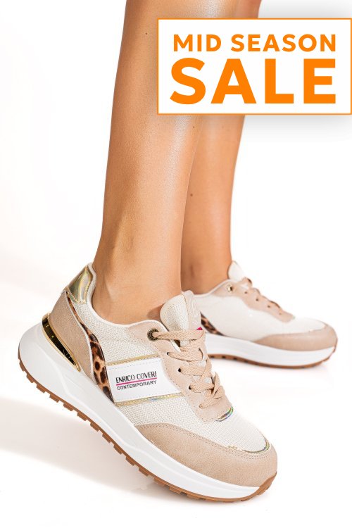 Enrico coveri, pantofi sport beige ejw616d30