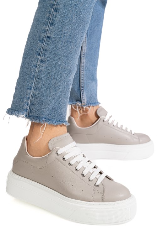 Pantofi sport gri piele naturala 4s7784