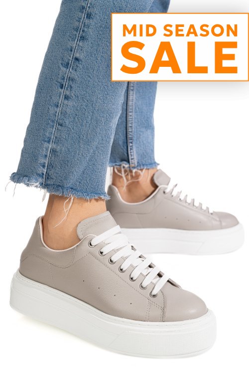 Pantofi sport gri piele naturala 4s7784