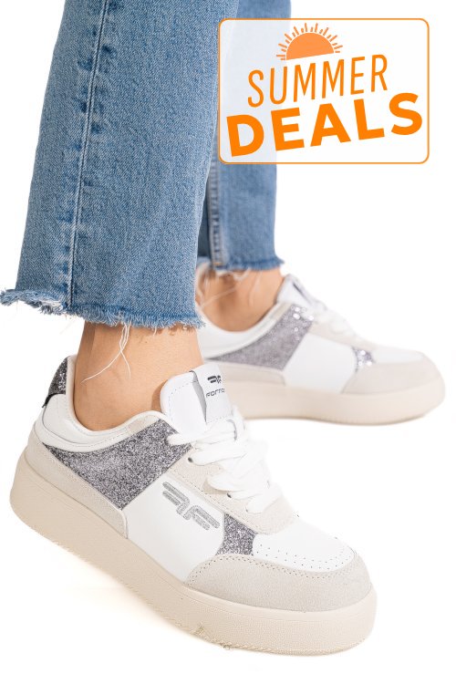 Rornarina, pantofi sport gri piele naturala anna-glam